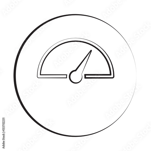 Black ink style Speed Meter icon with circle