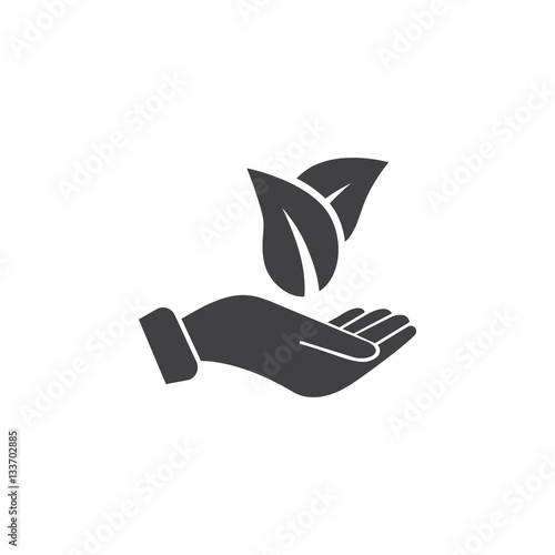 leaf in hand icon