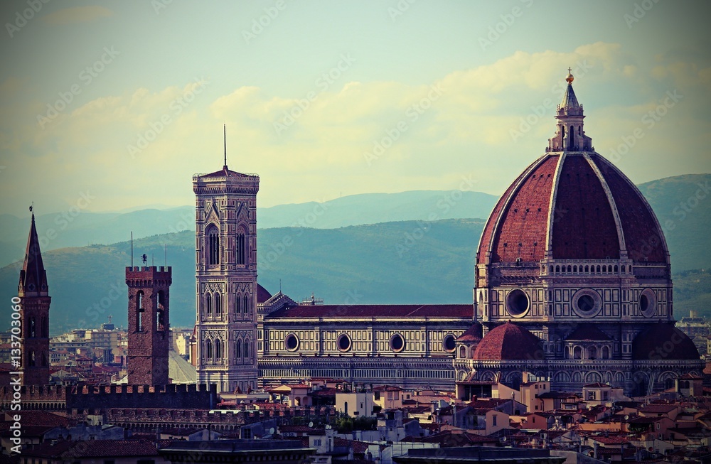 FLORENCE Italy the dome called Cupola del Brunelleschi and Bell