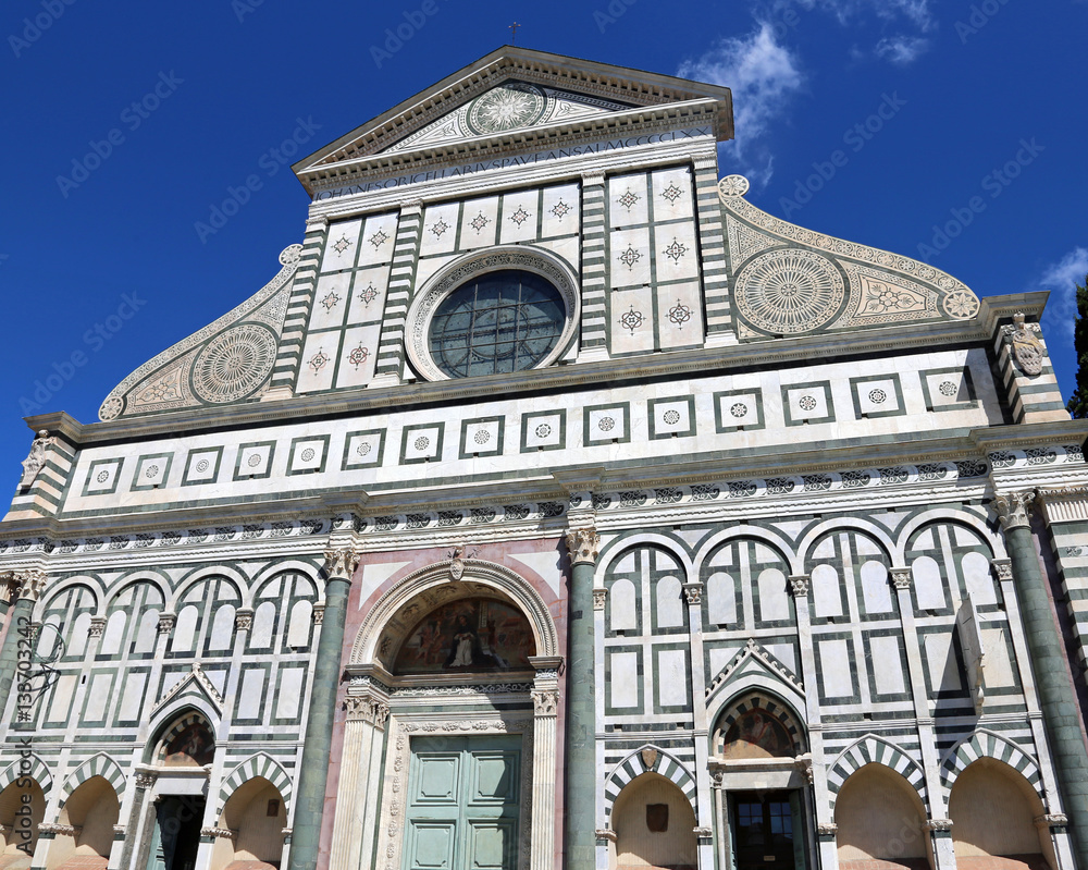 Florence Italy decorated facade of ancient Church