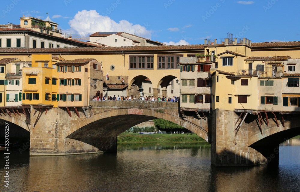 Bridge called Ponte Vecchio in Florence Italy over Arno River Bridge called Ponte Vecchio in Florence Italy over Arno River