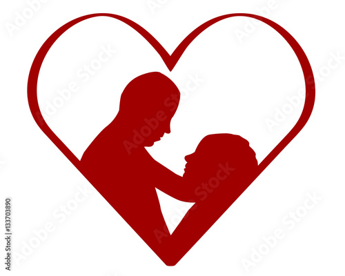 People in a heart 