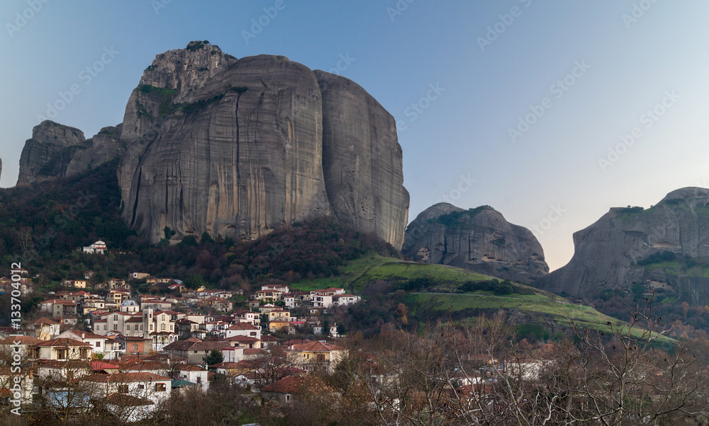 Naklejka premium Hanging monastery at Meteora of Kalampaka in Greece. The Meteora