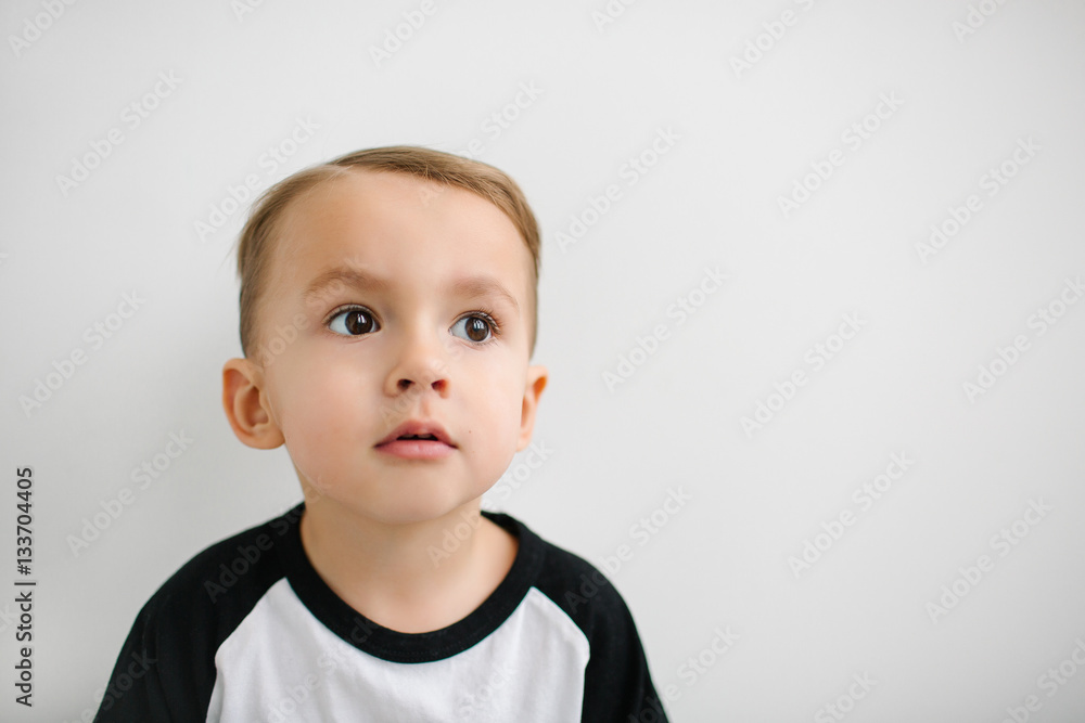 Two year old baby boy isolated over white background Two year old baby boy isolated over white background