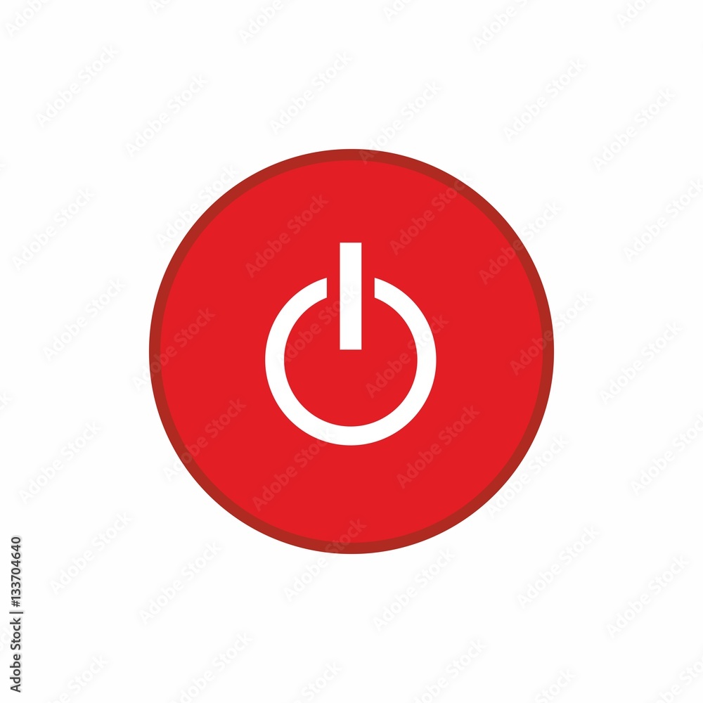 Power off red button icon isolated on white background
Power off red button icon isolated on white background