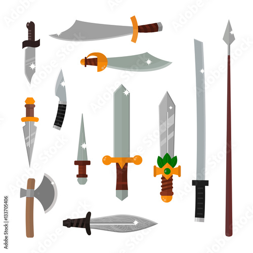 Knifes weapon vector illustration.
