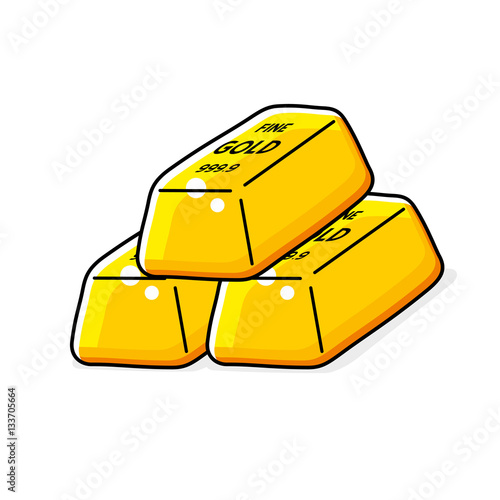 Gold bars stack isolated.