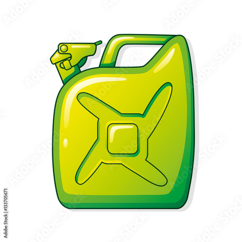 Green jerrycan isolated.