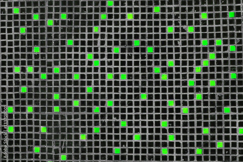 abstract, a mosaic tiles black and green