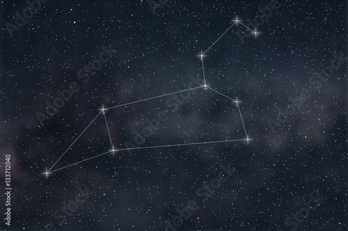 Leo Constellation. Zodiac Sign Leo constellation lines