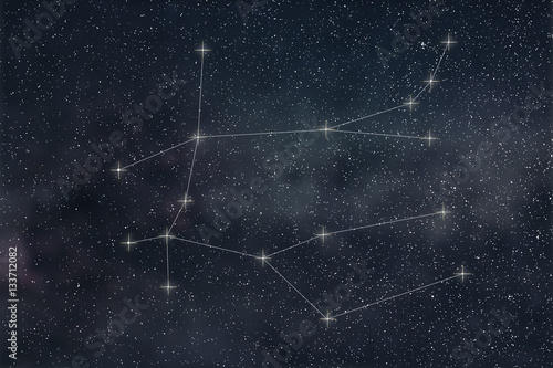 Gemini Constellation. Zodiac Sign Gemini constellation lines