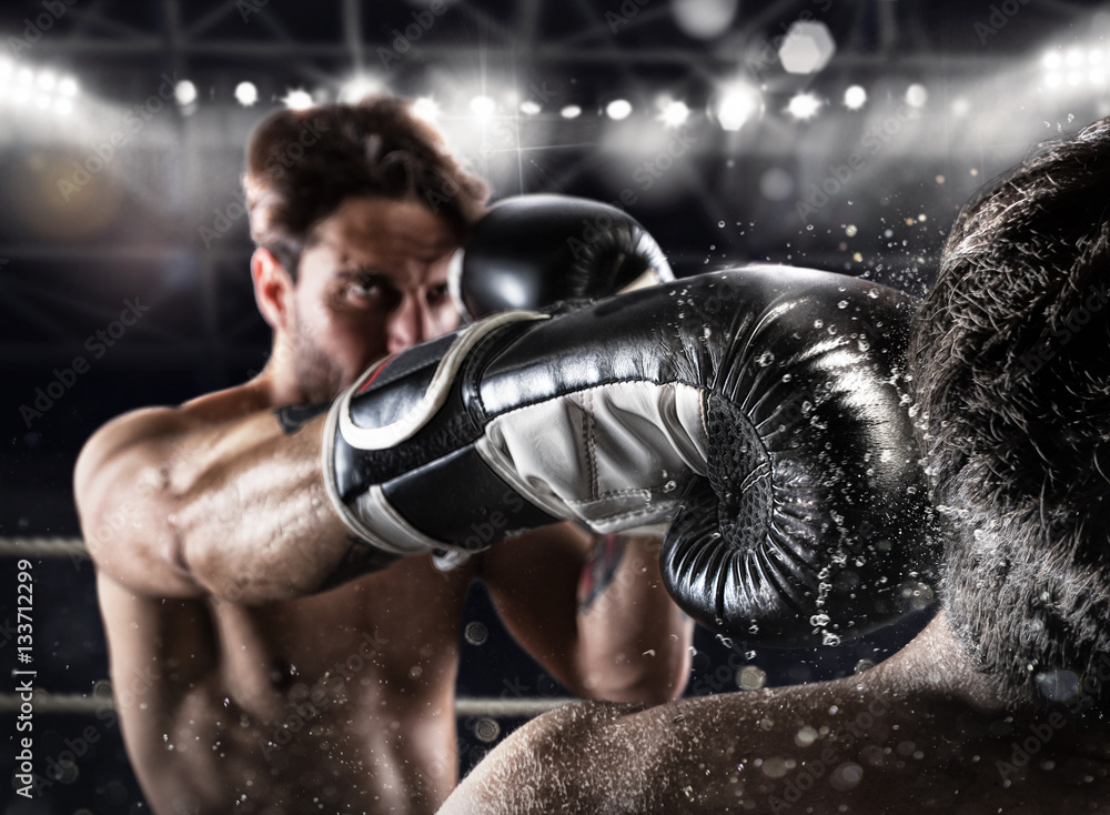 modstand I navnet Nedgang Boxer in a boxe competition beats his opponent Stock Photo | Adobe Stock