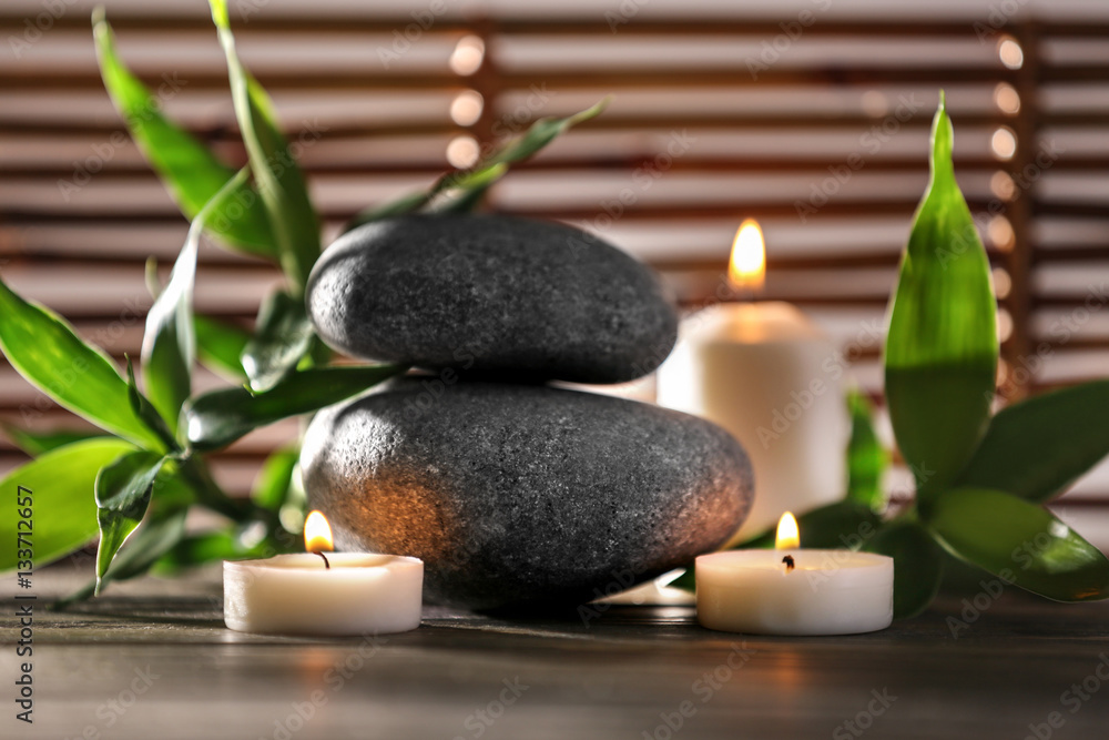 Spa still life on wooden table closeup Spa still life on wooden table closeup
