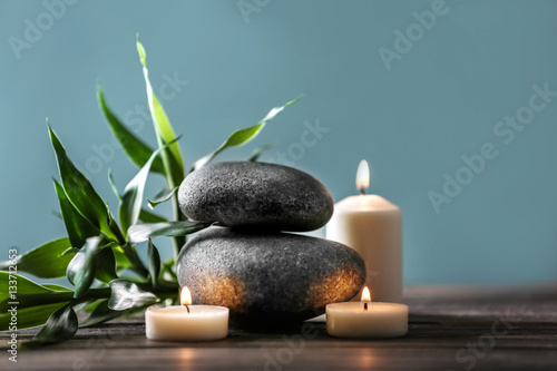 Spa still life on grey background