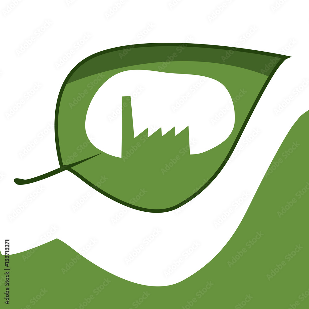 vector illustration of powerplant cut in leaf. idea for green technology icon, logo or symbol vector illustration of powerplant cut in leaf. idea for green technology icon, logo or symbol