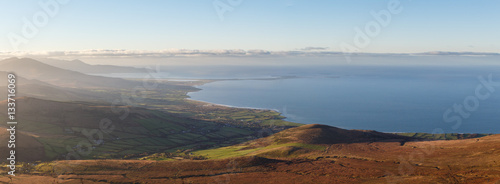 Looking West along the Dingle Peninsula towards the Maharees and Brandon Point from the slopes of Caherconree  County Kerry  Ireland