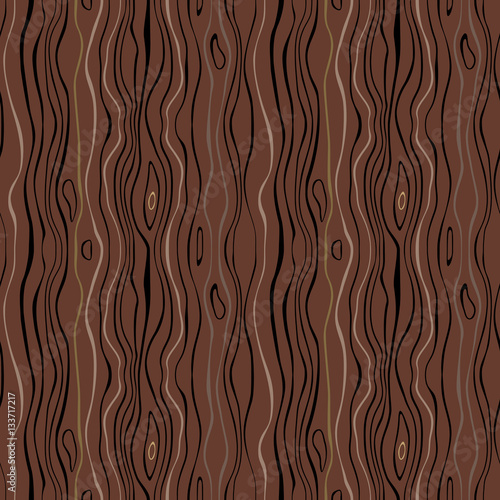 Seamless striped nature pattern. Vertical narrow wavy lines. Bark, branches of trees, tropical forest theme texture. Brown, gray colored background. Vector