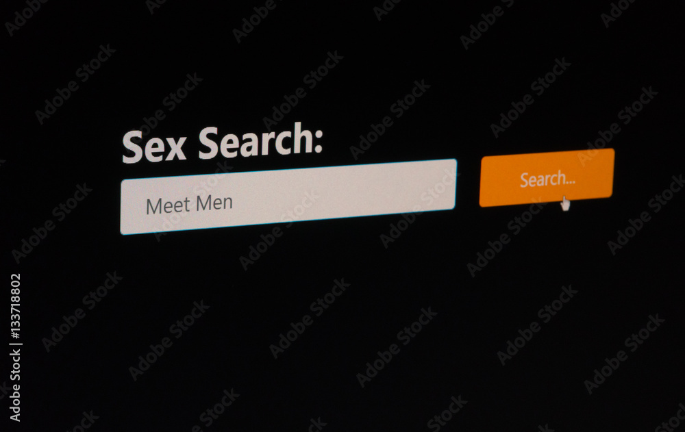 Sex Search engine concept user male or female looking to meet  