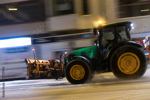 Bild auf Leinwand snow plough tractor