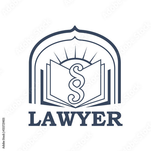Lawyer or advocate vector isolated icon or emblem