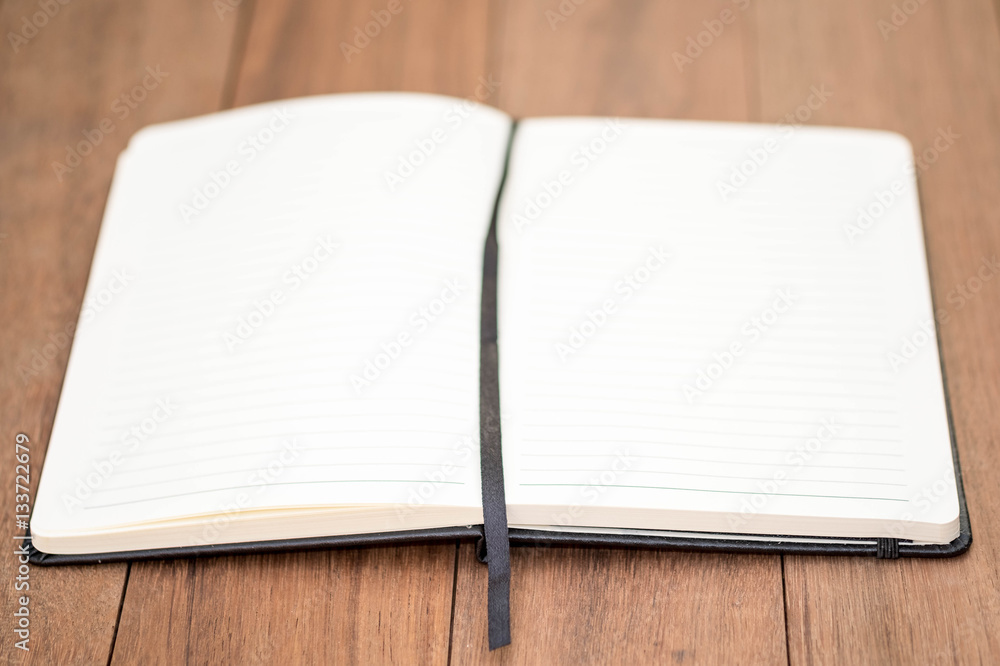 Fototapeta premium Empty page of notebook in closeup.