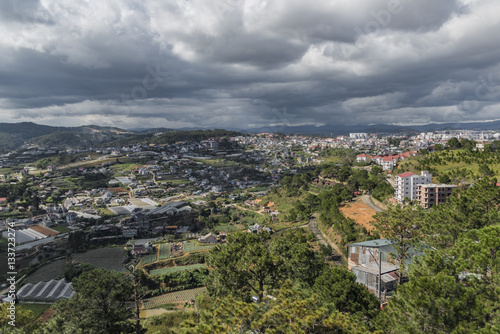 View from cable car in Da Lat city