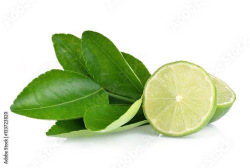 lime slices isolated on white background