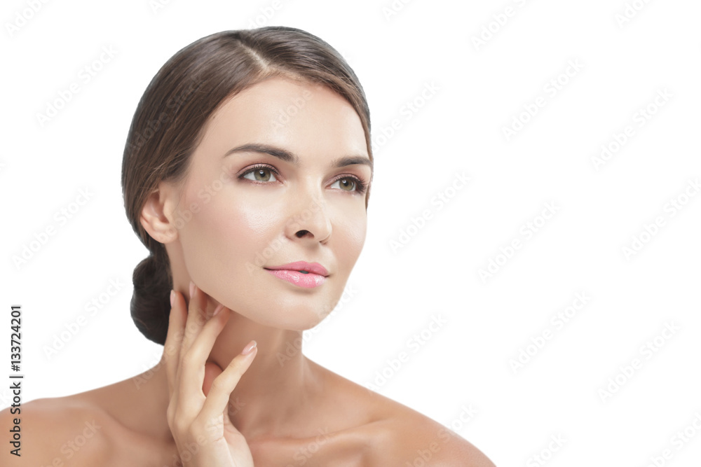 beautiful model with natural make up posing beautiful model with natural make up posing