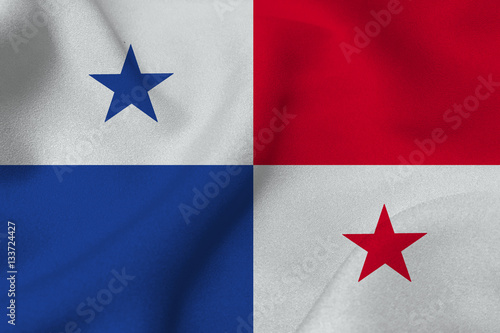 Panama flag 3D illustration symbol. Panama flag