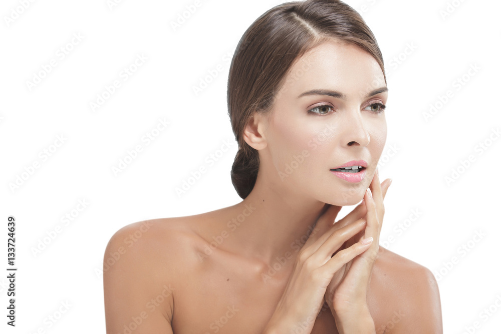beautiful model with natural make up beautiful model with natural make up