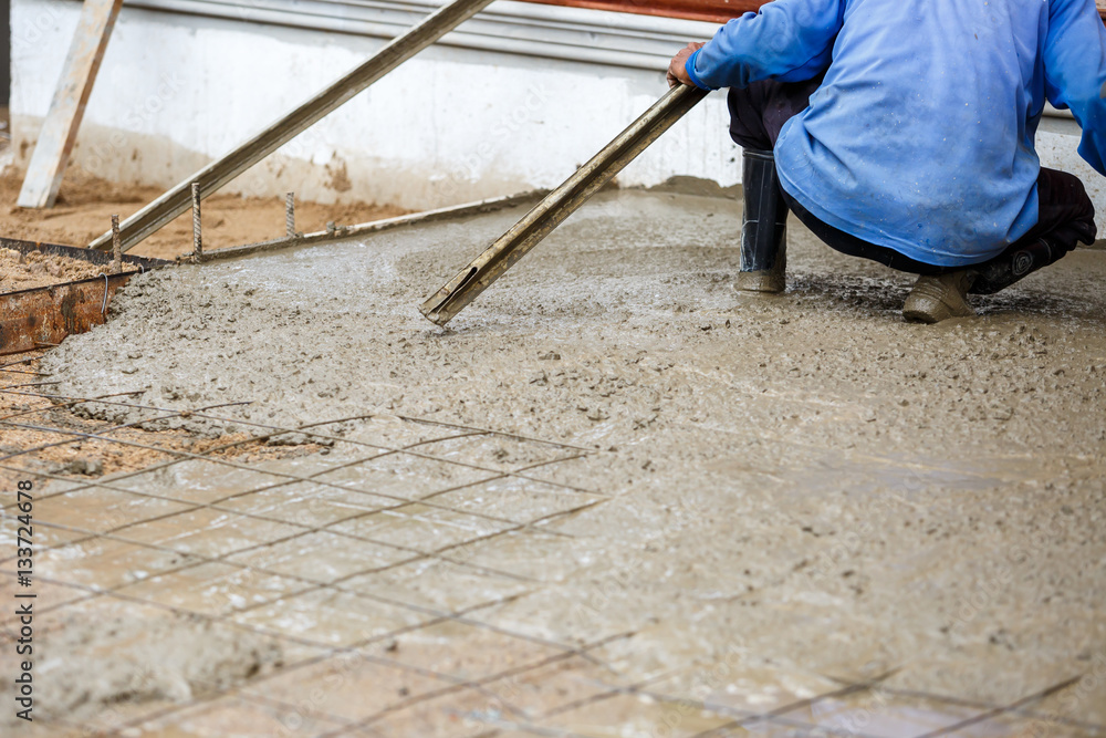 plasterer concrete worker at floor construction plasterer concrete worker at floor construction