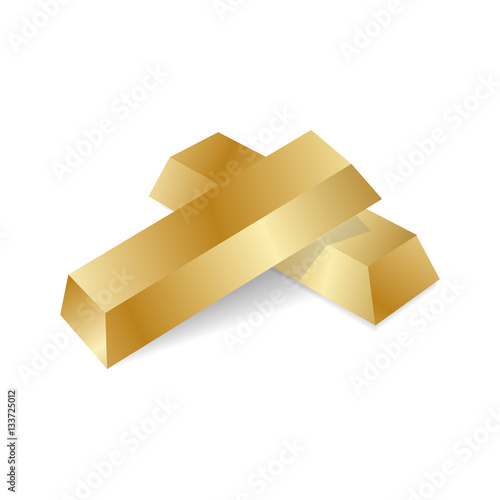 Realistic gold ingots. Vector illustration