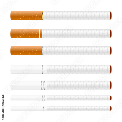 Set of cigarettes. Vector