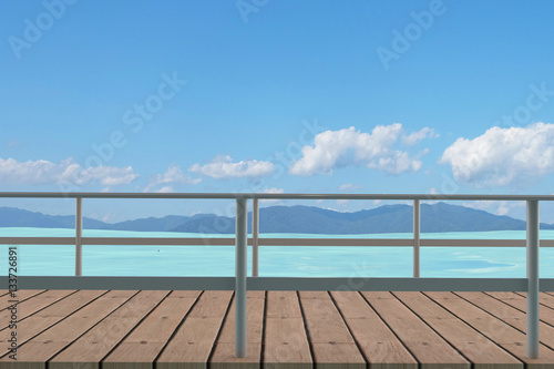 seaview with wood path in 3D render image © guardiano007