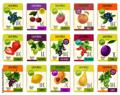 Fruit cards with price for farm market