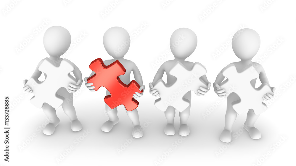 3d people with jigsaw puzzle in hands, teamwork concept 3d people with jigsaw puzzle in hands, teamwork concept