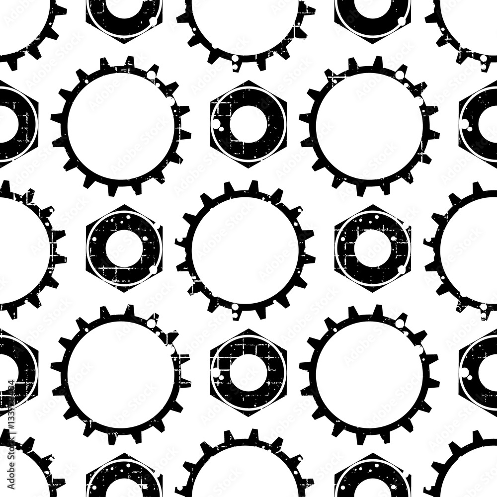 Vector seamless patterns with mechanism of watch. Creative geometric grunge backgrounds with gear wheel. Texture with cracks, ambrosia, scratches, attrition. Graphic illustration. Vector seamless patterns with mechanism of watch. Creative geometric grunge backgrounds with gear wheel. Texture with cracks, ambrosia, scratches, attrition. Graphic illustration.