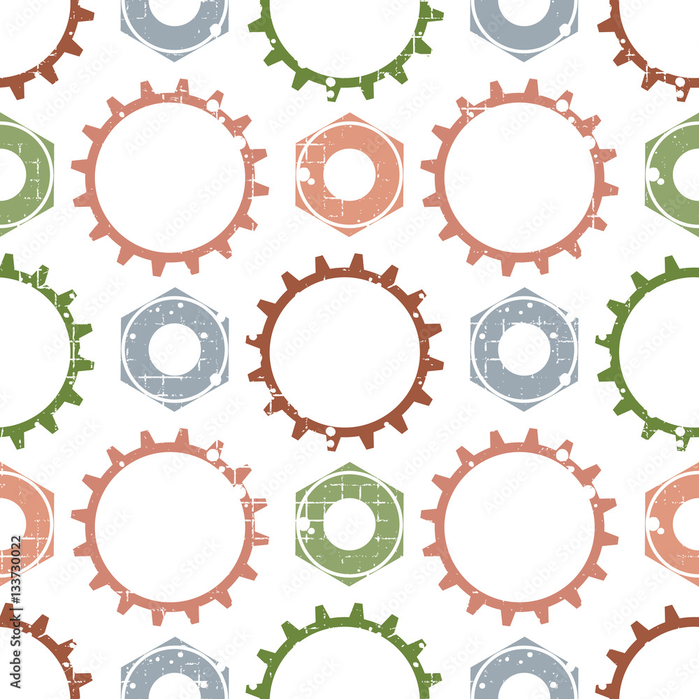 Vector seamless patterns with mechanism of watch. Creative geometric grunge backgrounds with gear wheel. Texture with cracks, ambrosia, scratches, attrition. Graphic illustration. Vector seamless patterns with mechanism of watch. Creative geometric grunge backgrounds with gear wheel. Texture with cracks, ambrosia, scratches, attrition. Graphic illustration.