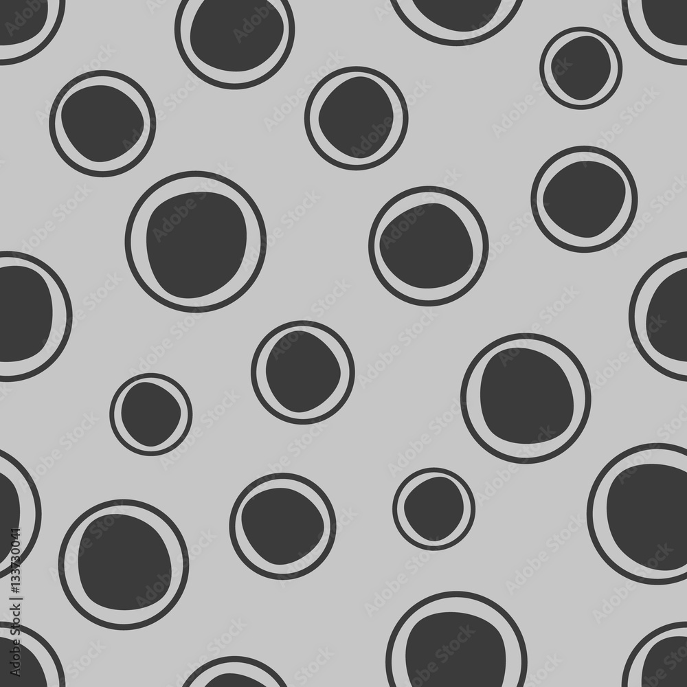 Seamless vector geometrical pattern. Grey Endless background with hand drawn circles. Graphic illustration. Print for cover, fabric, wrapping, background.