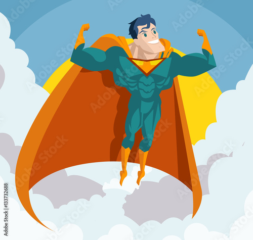 superhero flying with cape 