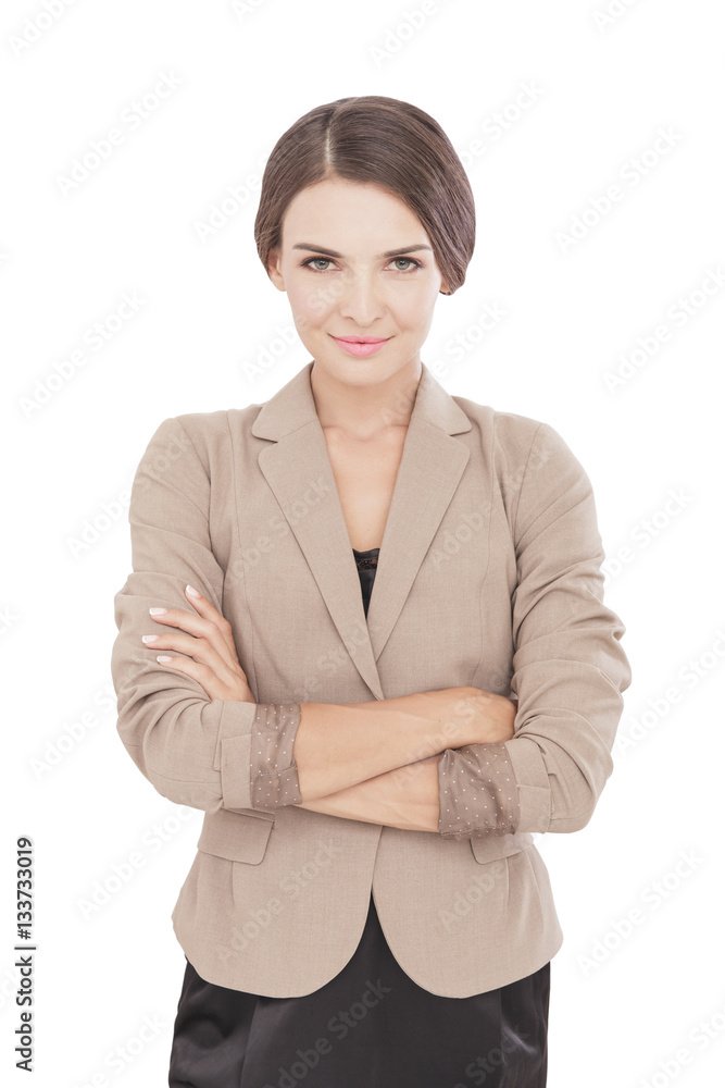 attractive young businesswoman with armcrossed attractive young businesswoman with armcrossed