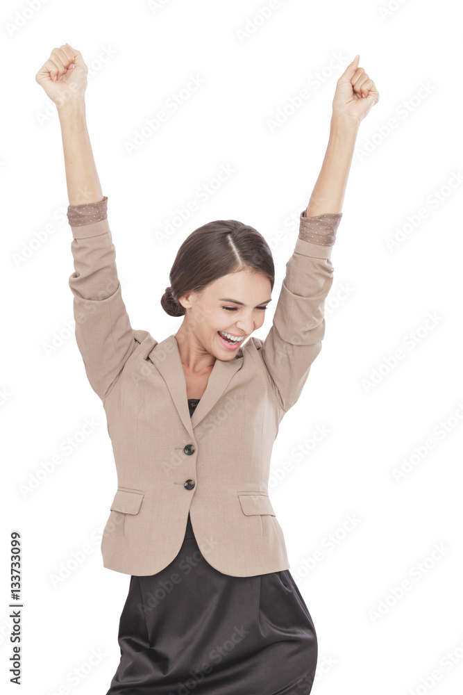 successful expression of young businesswoman successful expression of young businesswoman