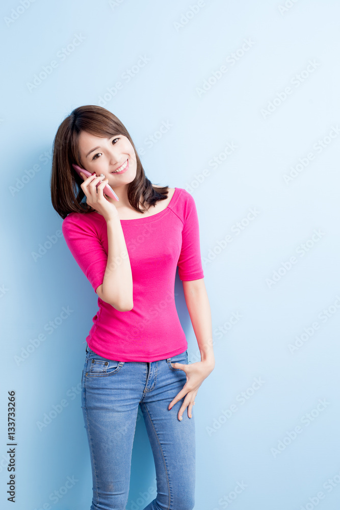 beauty woman talk on phone beauty woman talk on phone