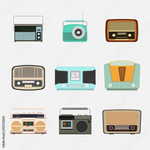 Retro Radio icon vector