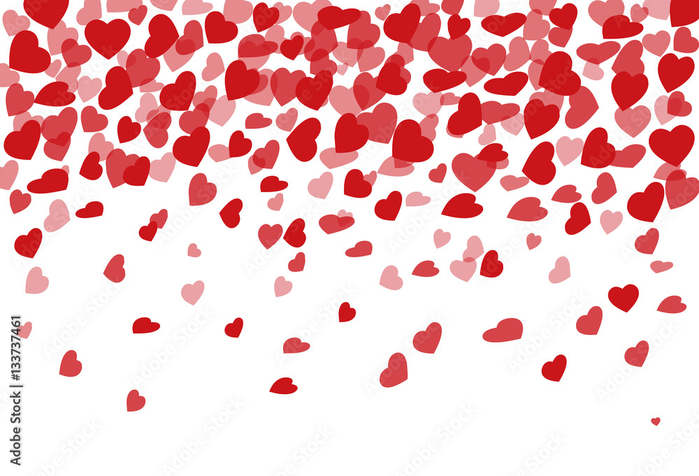 vector background with krysnymi hearts, valentines day