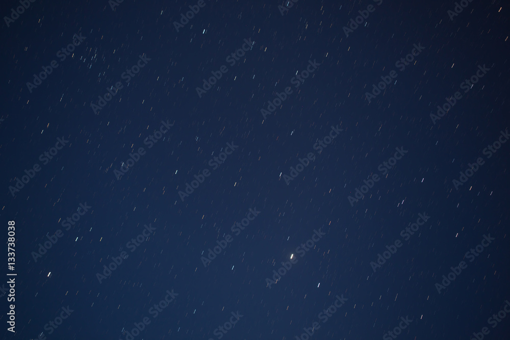 Abstract blurry background moving of stars in the sky on night t