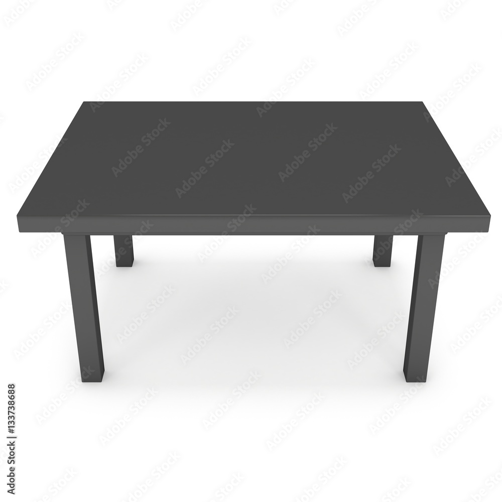 Black Table. 3D render isolated on white. Platform or Stand Illustration. Template for Object Presentation. Black Table. 3D render isolated on white. Platform or Stand Illustration. Template for Object Presentation.