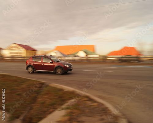 Car moving on the road