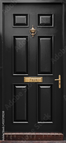Classic black door isolated