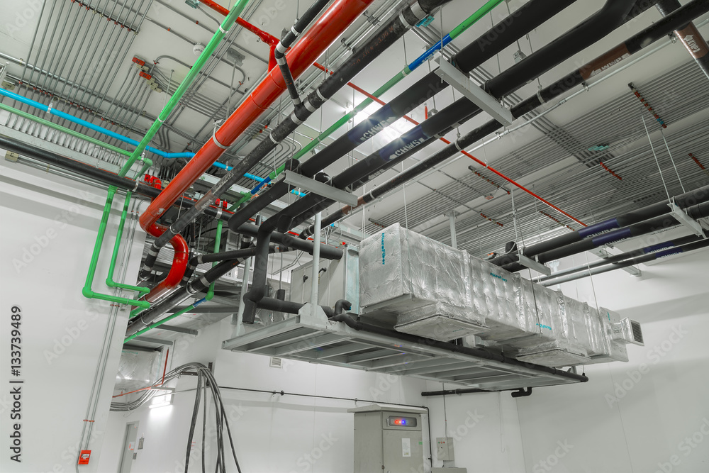 Ventilation system and pipe systems installed on industrial buil